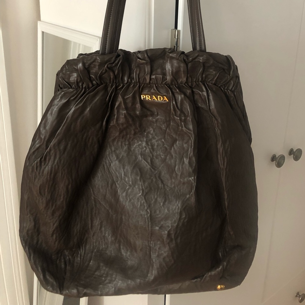 Prada boho bag - dark brown, mint condition!